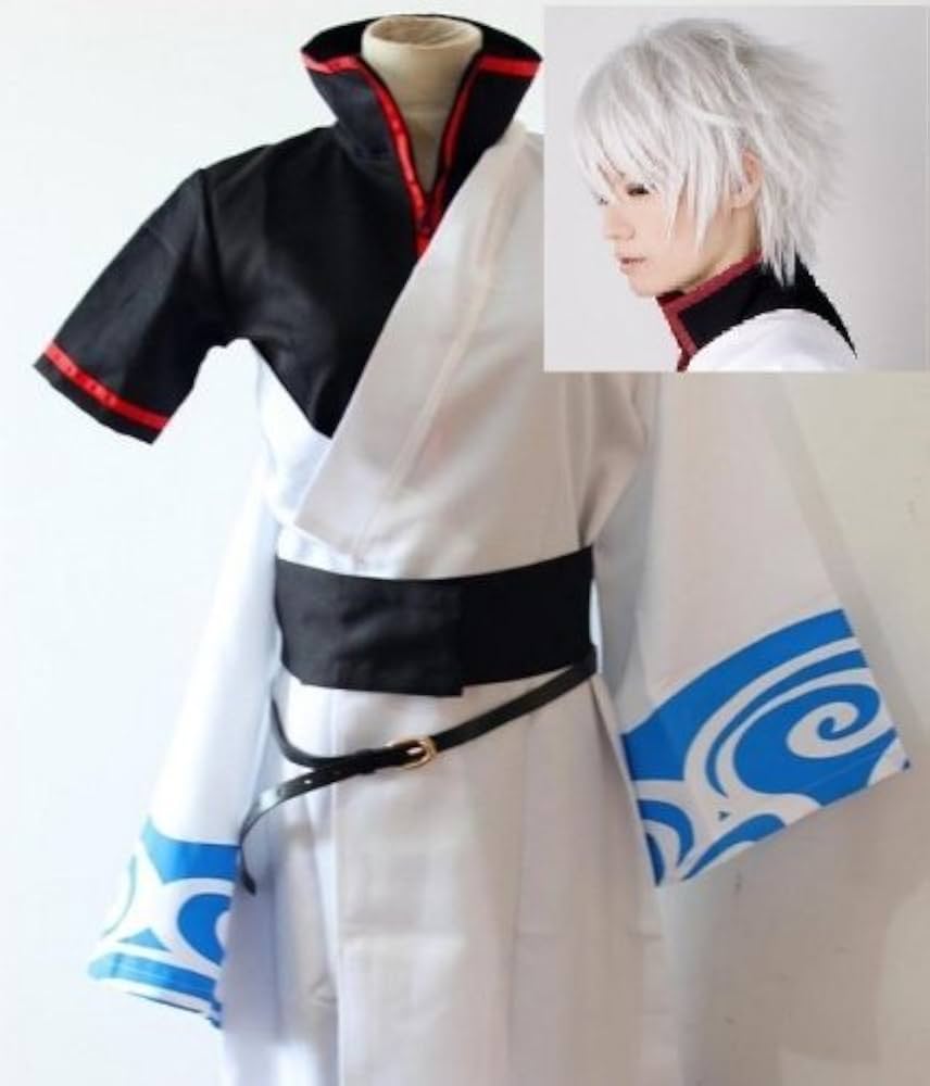 Amazon.co.jp: FB-コスプレ ポリエステル 銀魂 坂田銀時 風 着物+