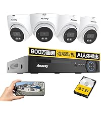 Amazon.co.jp: 【4K/800万画素・双方向通話・3TB HDD内蔵】防犯カメラ