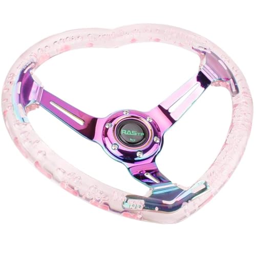 Amazon | MUTEKI ステアリング ハンドル ピンク 直径350mm 軽量