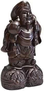 Amazon｜木彫り置物 開運 大黒天様像 木製仏像 黒檀 木彫り 大黒天様像