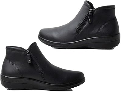 Amazon | [アキレスソルボ] ブーツ 本革 幅広 撥水 ファスナー