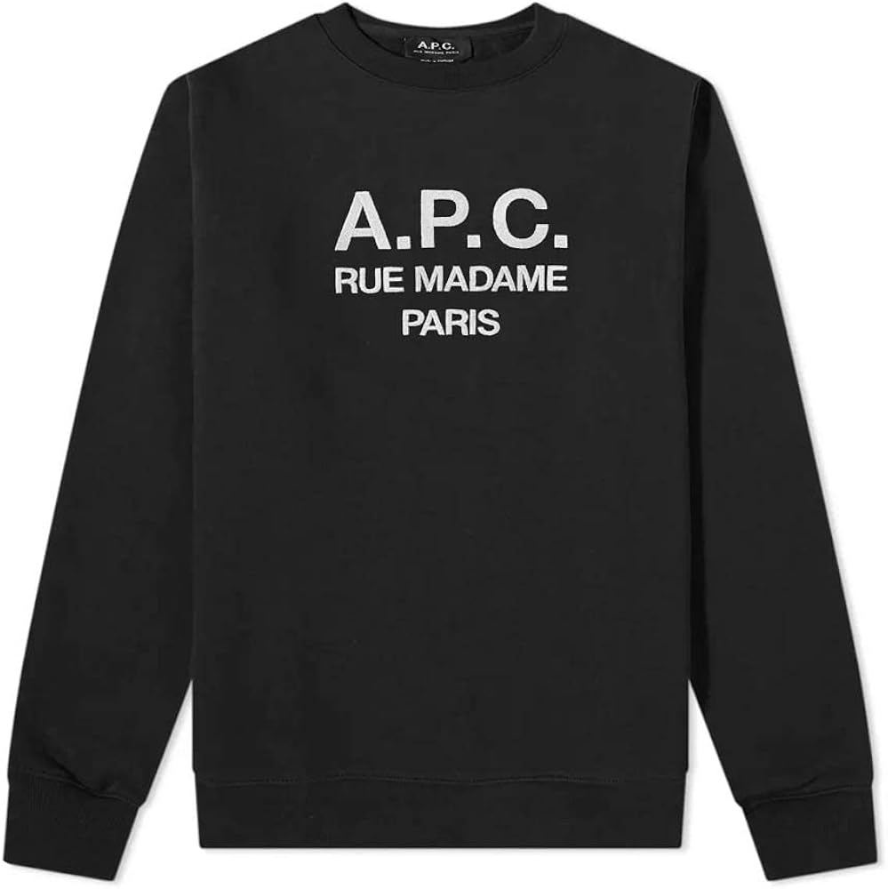 Amazon.co.jp: [A.P.C.] ロゴ刺繍スウェットトレーナー メンズ BLACK M