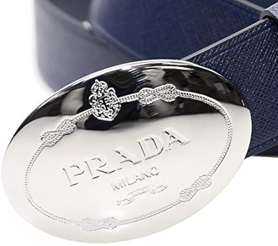 Amazon.co.jp: Prada ネイビーブルー サフィアーノレザーベルト