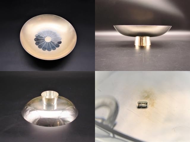 年代物銀杯 吉岳宗雲斎造 菊家紋 銀杯 年代物下賜品 銀製】 吉岳宗雲斎