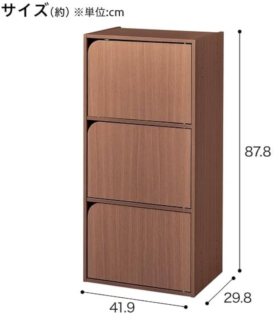 Amazon｜ニトリ(NITORI) 連結できるNカラボ 本棚 収納 扉付き 3段