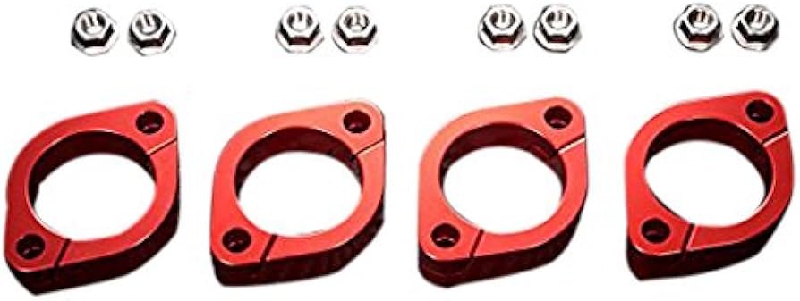 Amazon | U-KANAYA ビレットエキゾーストフランジ アルミ レッド