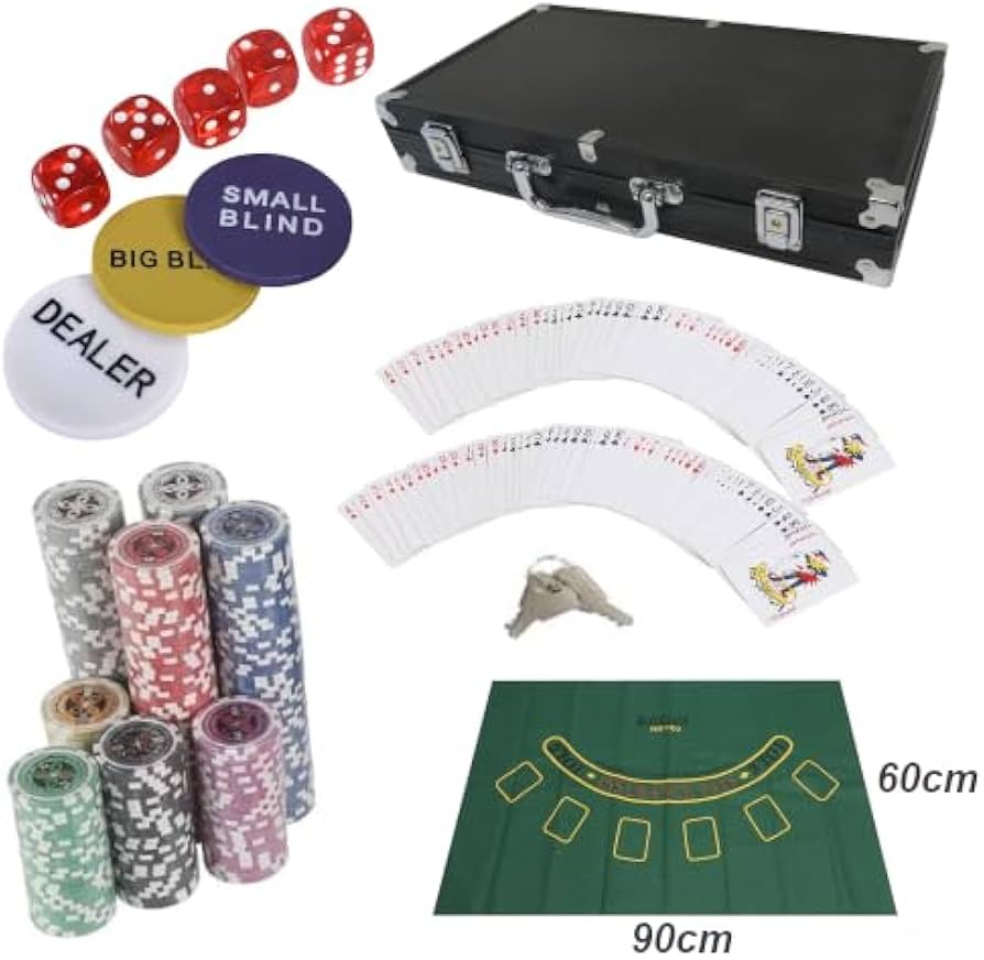 Amazon | BJマット付きカジノセット カジノチップ300枚 数字入り
