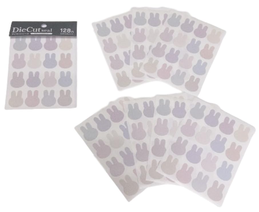 Amazon.co.jp: （日本製）パステルカラーのうさぎの形のシールです