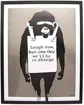 Amazon.co.jp: バンクシー アートフレーム (Laugh now) Banksy