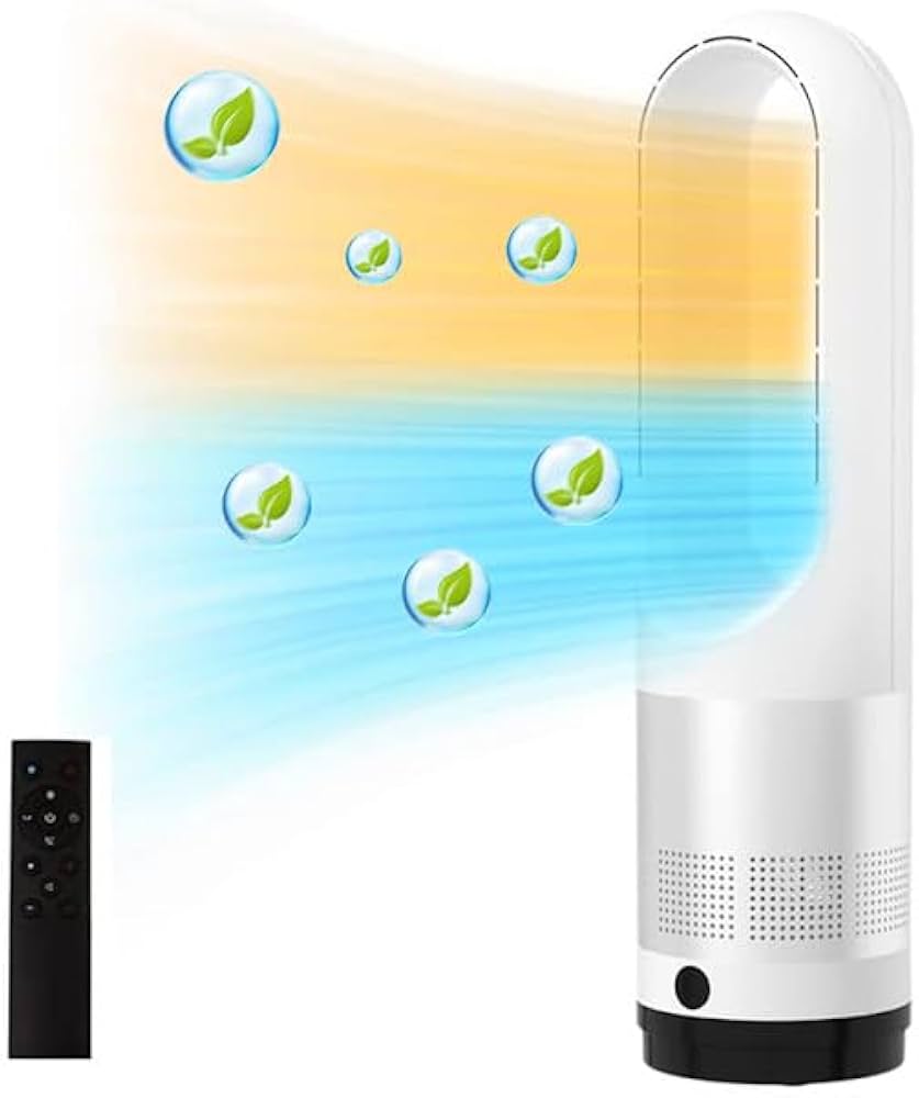 Amazon | 【2025最新冷暖兼用】扇風機 羽なし タワーファン 3段階