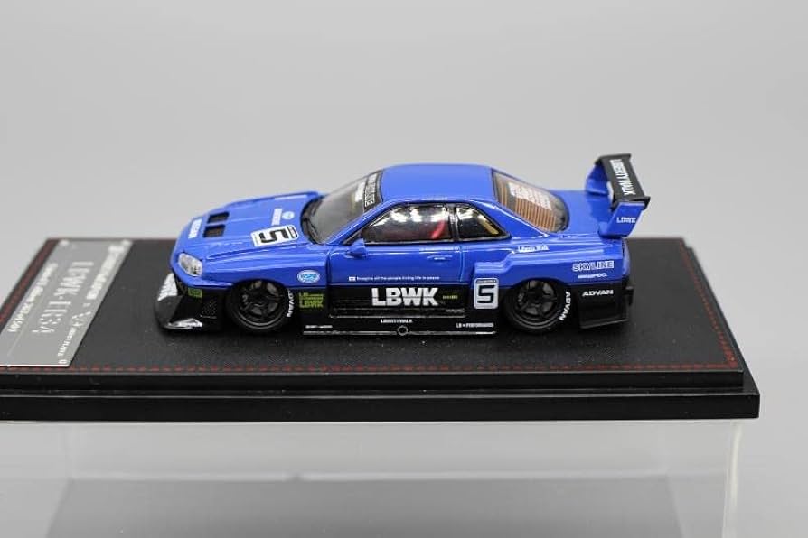 Amazon | 1/64 Street Weapon LBWK 日産 ER34 青 ボンネット開閉可能