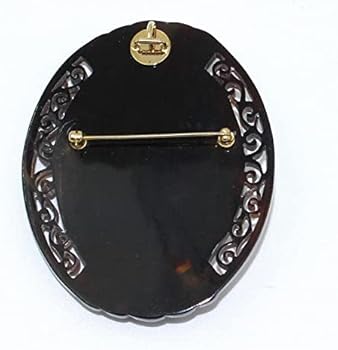 Amazon | 本べっ甲枠 カメオ ブローチ ペンダントにもなる 2WAY（のし