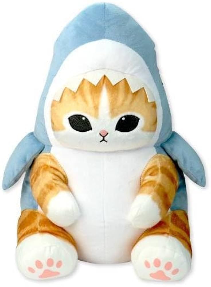 Amazon.co.jp: mofusand サメにゃん 超BIGぬいぐるみ 約42㎝ : おもちゃ