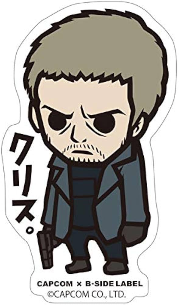 CAPCOM CAFE BIOHAZARD クリス・レッドフィールド ステッカー CAPCOM