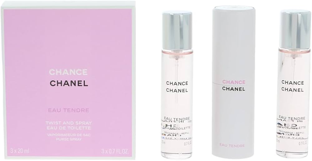 Amazon.com: Chanel Chance 淡香水Tendre Twist & 噴霧淡香水3x20 毫升