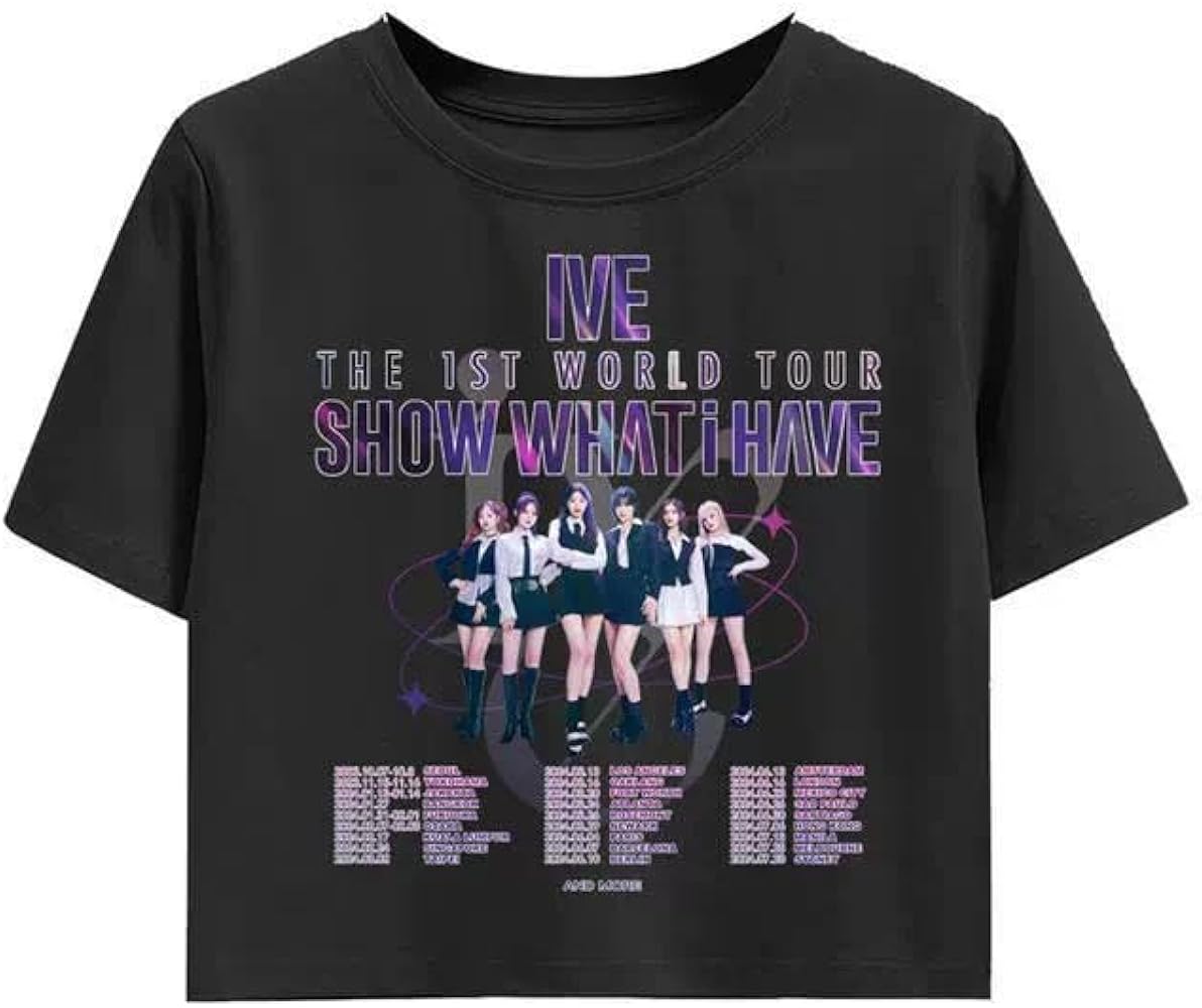 Amazon.co.jp: [さん店] アイブ IVE Tシャツ へそ出し 半袖 ツアー