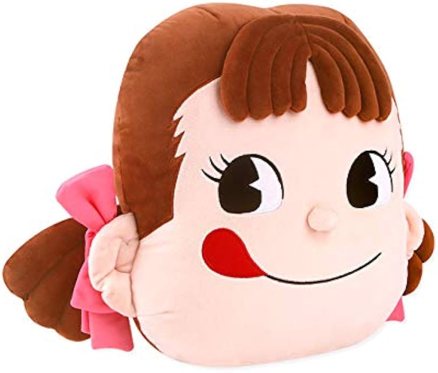 Amazon.co.jp: Fujiya ペコちゃんのかわいい顔ぬいぐるみクッション