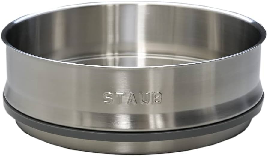 STAUB//ステンレススチール蒸し器付き両手鍋//26cm//ブルー STAUB