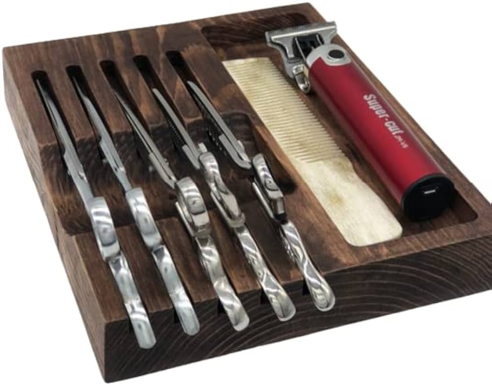 Amazon.co.jp: 【Tenn's shop】木製 シザースタンド シザートレー