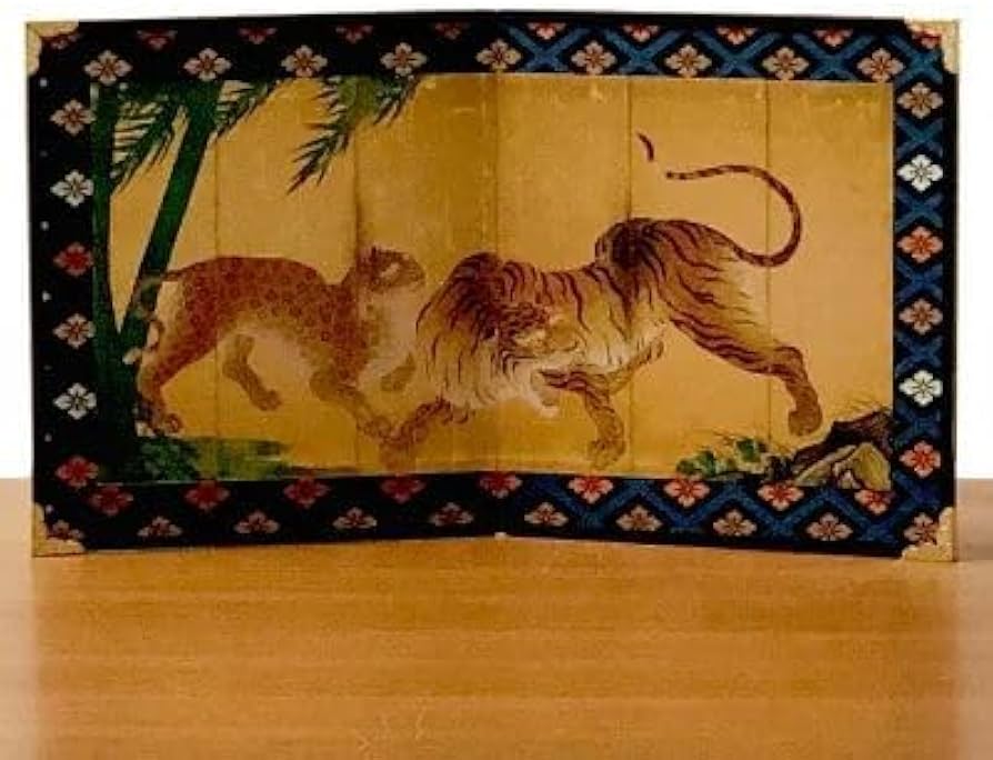 Amazon.co.jp: ミニ屏風 妙心寺虎図 狩野山楽作 名画屏風小 二曲一双