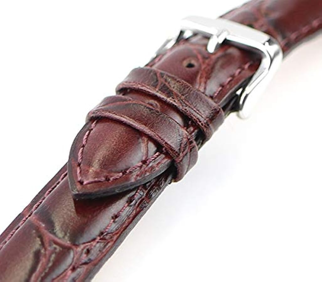 Amazon | 腕時計 ベルト 24mm レザー 濃 茶 ダークブラウン