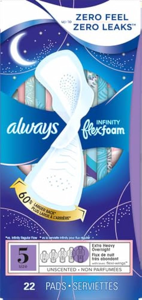 Always Infinity FlexFoam Pads for Women, Size 5, Extra Heavy