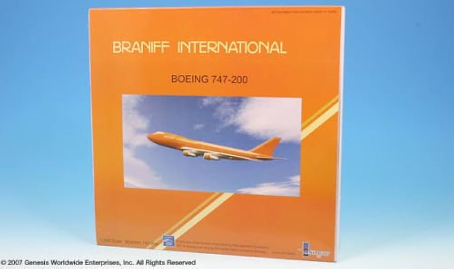 Amazon.com: Flight Miniatures Inflight 200 Braniff Ultra Orange