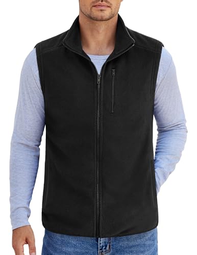 COOFANDY Mens Polar Vests Lightweight Sleeveless Zip Up Jacket