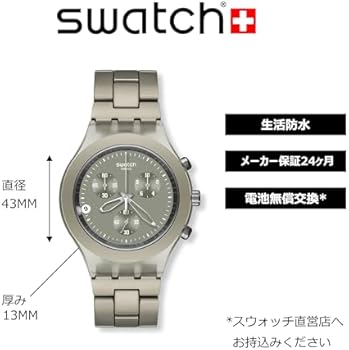 Swatch para hombre SVCG4000AG plástico analógico con esfera gris