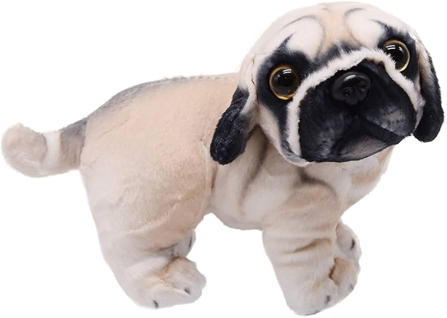 Amazon.co.jp: ぬいぐるみ パグ犬 動物 本物そっくり アニメーション