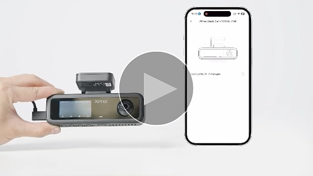 70mai 4K Dash Cam Front and Rear Inside, 3 Channel Car Dash Camera