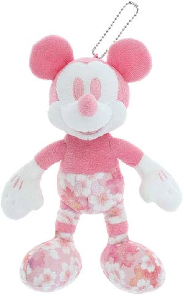 Amazon | ミッキーマウス 桜柄 ピンク ぬいぐるみバッジ ディズニー お