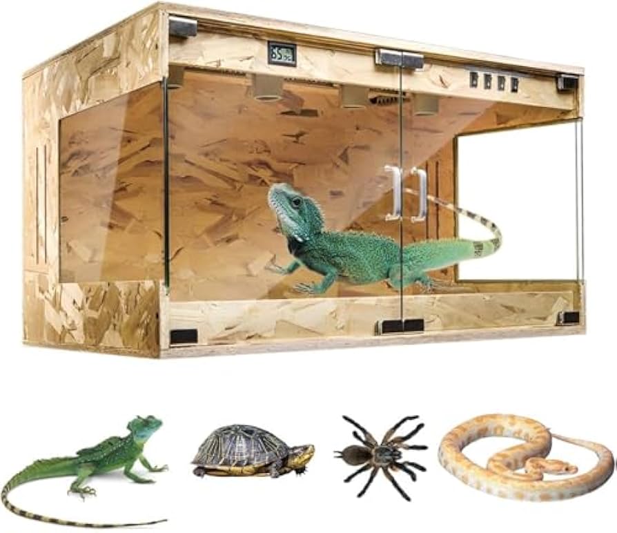 Amazon | Hxuolueヤモリ ケージ 木製飼育ケージトカゲ 飼育セット 通気