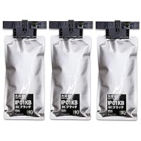 Amazon.co.jp: IP01KB ブラック×3 互換インクパック 顔料 大容量