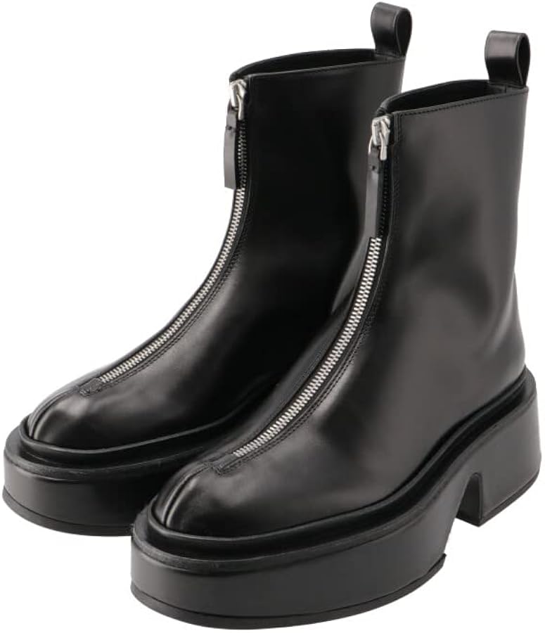 Amazon | [ジルサンダー] アンクルブーツ レザー ファスナーディテール