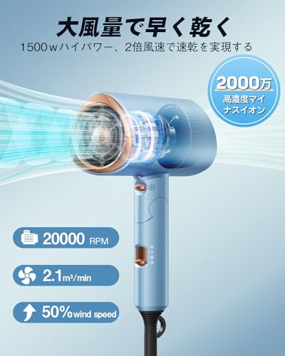 Zolara - ドライヤー 大風量【2025年春夏限定 美容師監修】速乾 ヘア