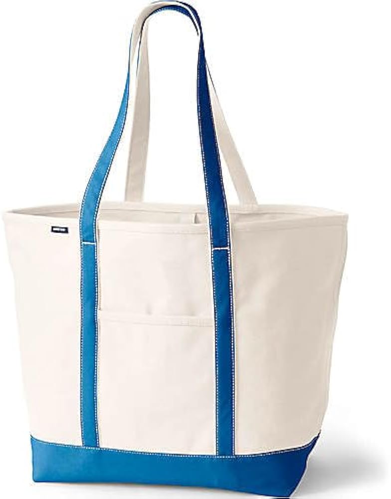 Amazon | Lands' End オープントップ ロングハンドル キャンバストート