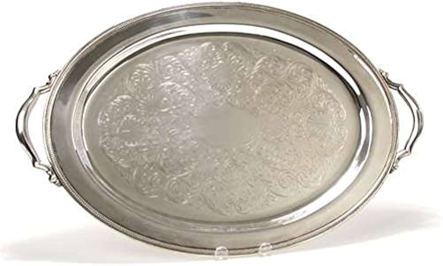 Amazon | トレイ、Chased下by Oneida、シルバープレート、ビーズ付き