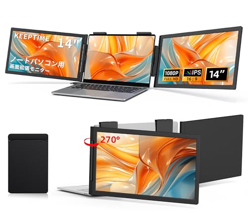 T883 ノートパソコンドッキング型 2画面マルチモニター 14インチ 3画面