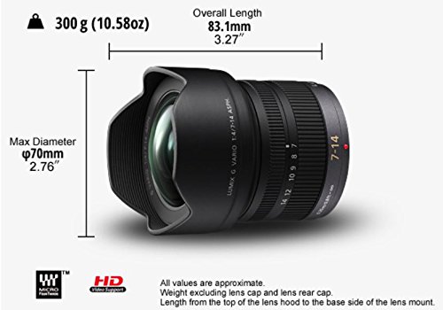 PANASONIC LUMIX G VARIO LENS, 7-14MM, F4.0 ASPH., MIRRORLESS MICRO
