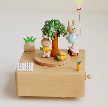 Amazon | YOROXRG 女の子のためのオルゴール 木製ヴィンテージ