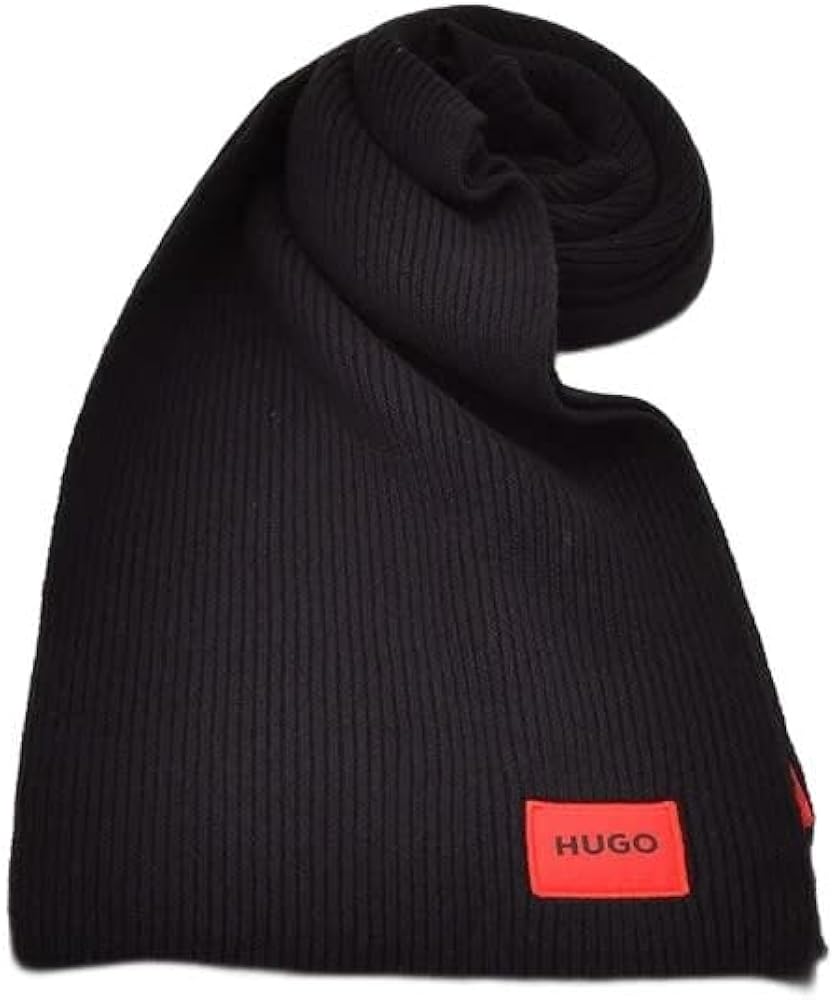 Amazon | [ヒューゴボス] HUGO ニット マフラー メンズ リブ編み