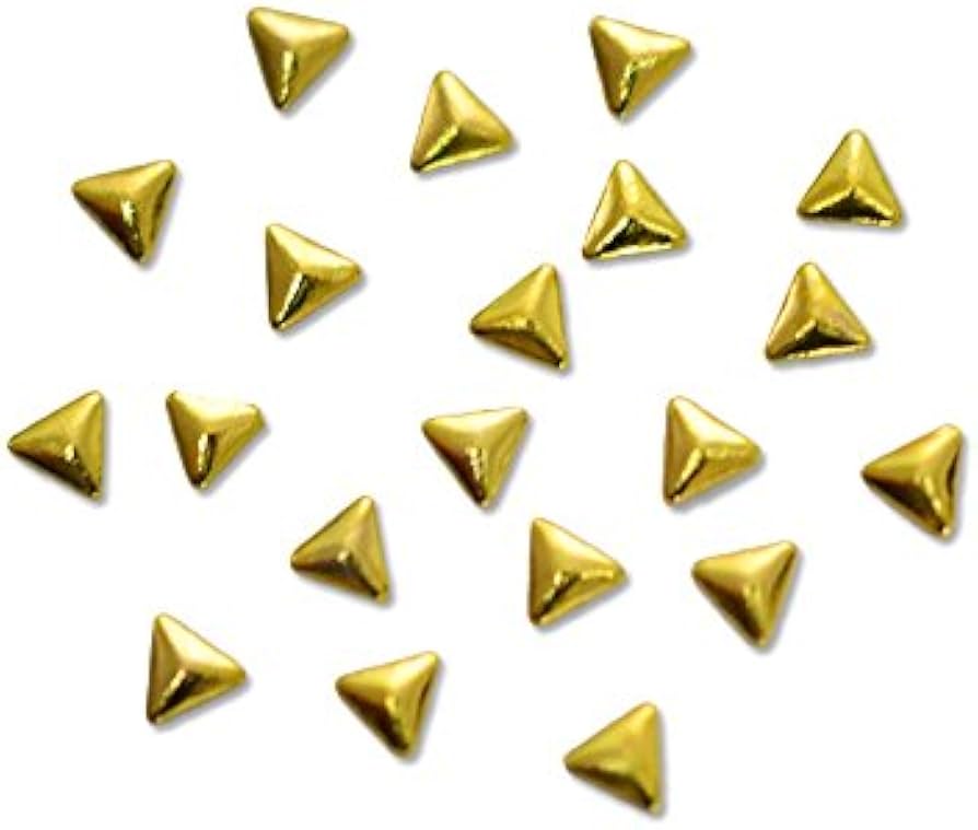 Amazon | メタルスタッズ トライアングル 2mm ゴールド 20pic/小さい