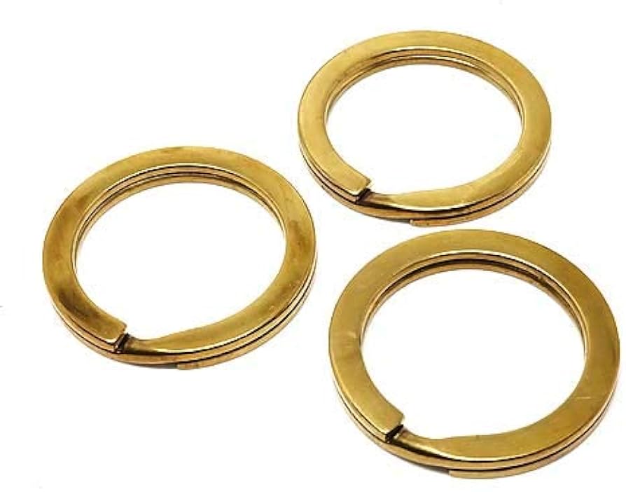 Amazon.co.jp: 3個セット 真鍮 平押し二重リング（直径40mm）ダブル