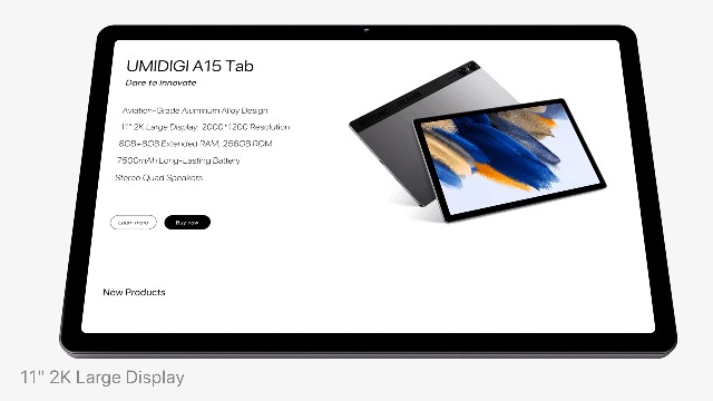 UMIDIGI A15 Tab Tablet, 16(8+8) GB+256GB (1TF), Android 13 tablet