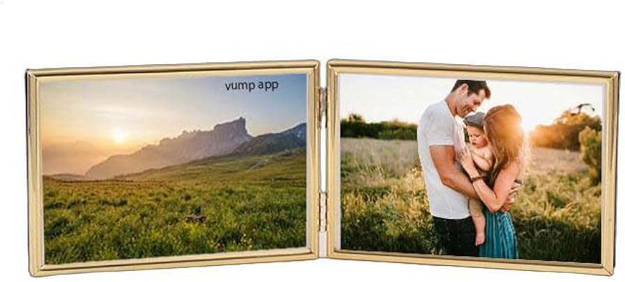 ゴールド金属製写真額縁2つセット ゴールド写真額縁2つセット ゴールド