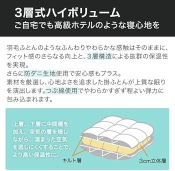 Amazon｜ニトリ 3層式ハイボリューム ホテルスタイル 掛け布団 Nホテル