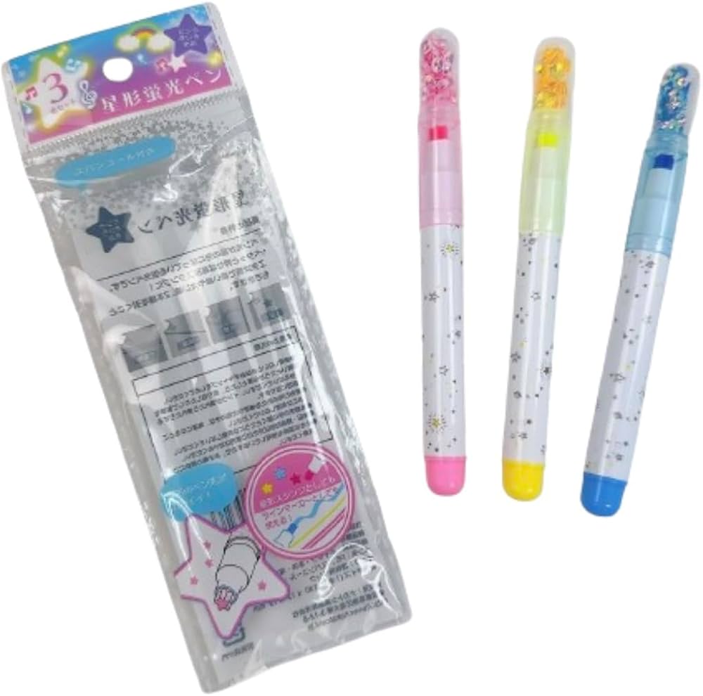 Amazon.co.jp: スパンコール付き『スタンプ蛍光ペン（3色セット）』1個