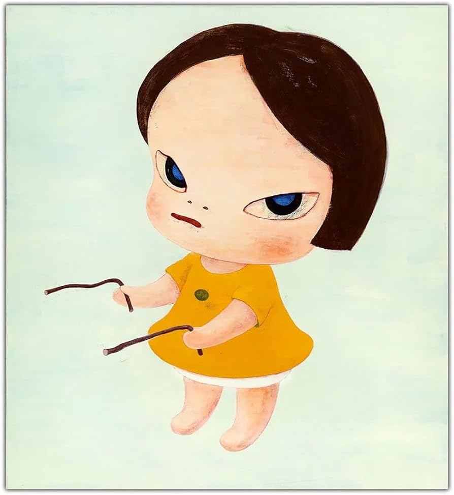 Amazon.co.jp: 奈良美智 ポスター《宝物を探して》キャンバスペイン