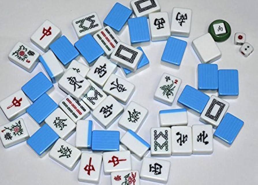 Amazon.co.jp: 本格の家庭用マージャン牌（セット約3kg)(水色）重量感